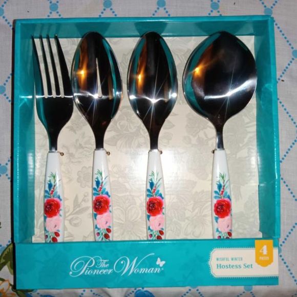 ♥️🎄 New The Pioneer Woman Wishful Winter 4-Piece Holiday Serve Utensils Set - Picture 2 of 7